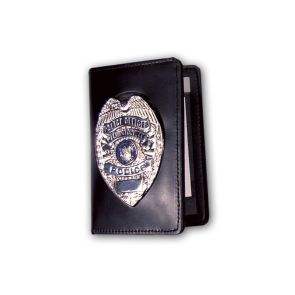 Perfect Fit Duty Leather Book Style Case-Outside Badge Mount & Double ID  