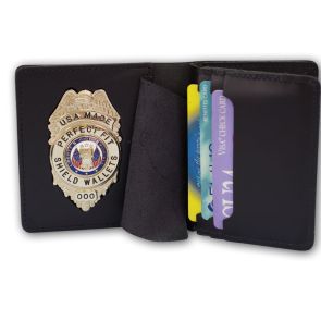 Perfect Fit Duty Leather Badge & Double ID Case w/ CC Slots