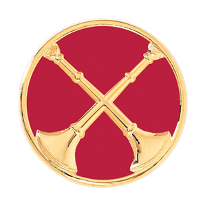 Blackinton A2859-DE Captain Hat Badge with Two Crossed Horns & Enamel Background
