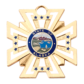 Blackinton A4121-C White Medal of Heroism & Achievement