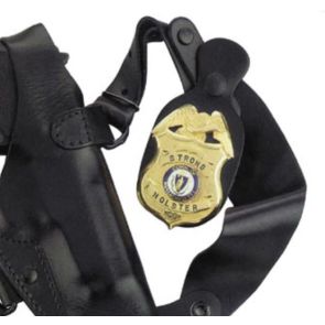 Strong Leather Snapoff Badge Holder A5950 For Shoulder Holster 