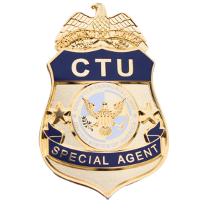 24 Hours TV Series CTU Special Agent Prop Badge & Leather Holder-US153 
