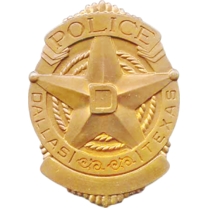Dallas Police Breast Badge with Scroll