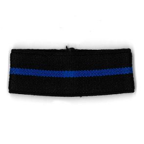Thin Blue Line Mourning Band For Badges (Black)