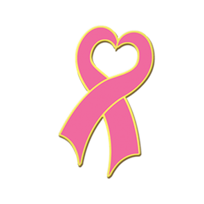 Blackinton J280 Breast Cancer Awareness Heart Ribbon Pin (Individual)