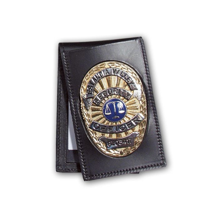 thumbnail image 2 of Perfect Fit Non-Recessed Universal Badge Holder - Leather Snap Closure For Police, Security, ID 2 of 10