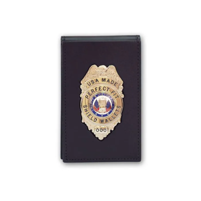 thumbnail image 2 of Perfect Fit Non-Recessed Universal Badge Holder - Leather Snap Closure For Police, Security, ID 2 of 10