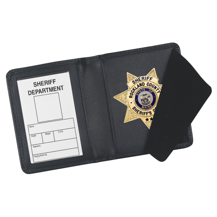 Strong Side Opening Badge Case - Dress Leather w/ Embossing  