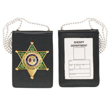 Strong Recessed Magnetic Badge and ID Neck Holder w/ Chain 