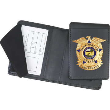 Strong Side Open Removable Flip-out Badge Case - Dress Leather