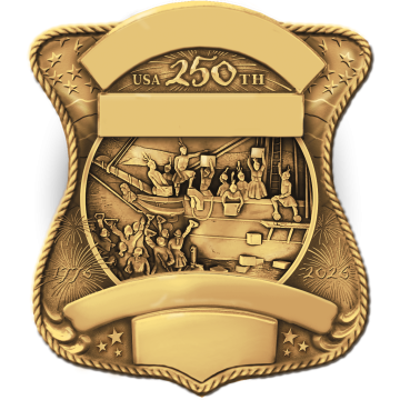 Blackinton B4050 Boston Tea Party 250th Commemoration Badge (2-7/8" x 2-1/2")