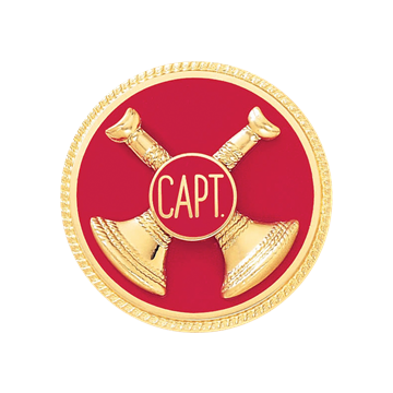 Blackinton A2816-DE Captain Hat Badge w/ Two Crossed Horns & Enamel Background