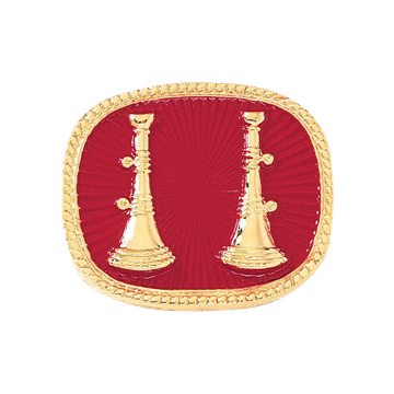 Blackinton A2880-DE Two Vertical Horn Cap Badge (1-1/4" x 1-1/2")