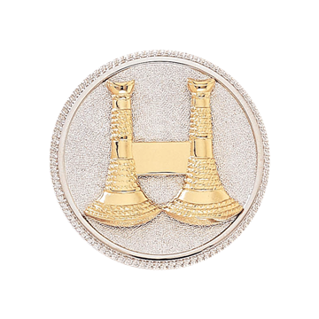 Blackinton A6197-TT Captain Hat Badge with Two Vertical Horns