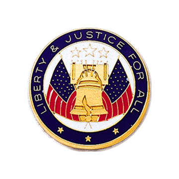 Blackinton A6957 Liberty & Justice For All Seal (1-1/8") Min Order: 2