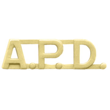 Blackinton A7349 - 5/16" Die Struck A.P.D. Letter Combination (Pair)