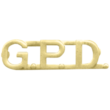 Blackinton A7355 - 5/16" Die Struck G.P.D. Letter Combination (Pair)