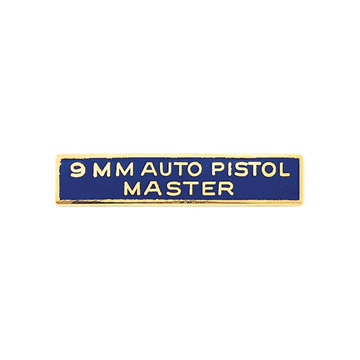 Blackinton 9mm Auto Pistol Master Marksmanship Bar A7614