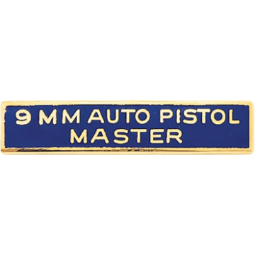 Blackinton A7614 9mm Auto Pistol Master Marksmanship Bar (1-1/2" x 5/16")