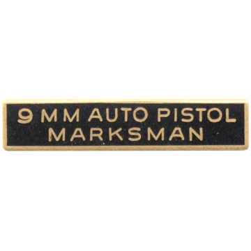 Blackinton A7614-B 9mm Auto Pistol Marksman Marksmanship Bar (1-1/2" x 5/16")