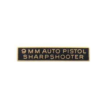 Blackinton 9mm Auto Pistol Sharpshooter Marksmanship Bar A7614-C