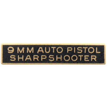 Blackinton A7614-C 9mm Auto Pistol Sharpshooter Marksmanship Bar (1-1/2" x 5/16")