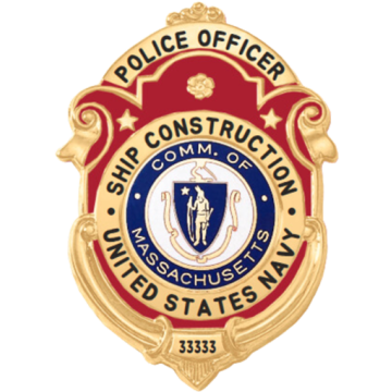 Blackinton B3454-DE Fire Badge with Circular Center Panel & Enamel Background (3" x 2-3/16")