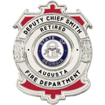  Blackinton BH1882-DE Badge with Wreath Sides and Deluxe Enamel (2-1/4" x 1-3/4")