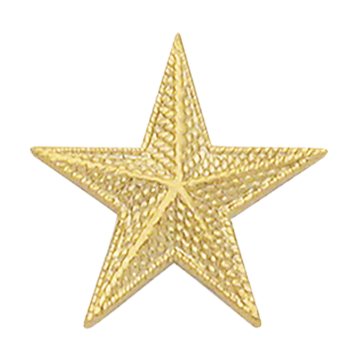Smith & Warren C517F One Embossed Star - 1" Height (Individual)