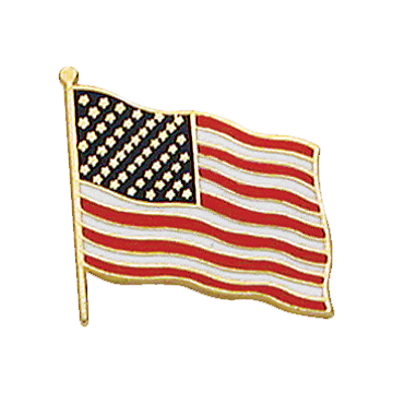 Smith & Warren C524 Enameled American Flag Pin (Individual)