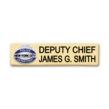 Smith & Warren C603_C718BL_2 Two-Line Police Dept. Nameplate (3.000"W X 0.750"H)