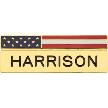 Smith & Warren C652 USA Flag Nameplate (2.5" x 0.875")