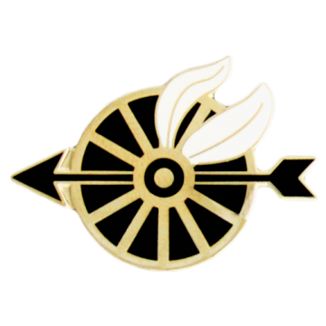 Motor Wing Lapel Pin-Gold And Black