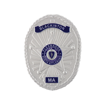 Blackinton FlexBadge FLX1674-RSA Oval Badge with 5-Point Star (2-3/4" x 2")