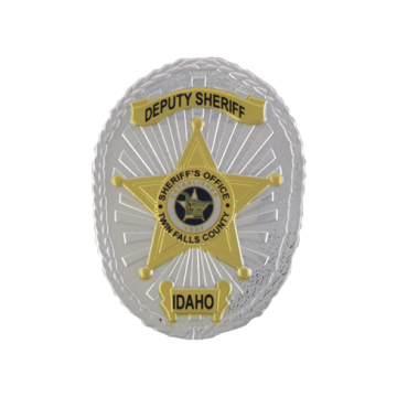 Blackinton FlexBadge FLX1674-SA Oval Badge with 5-Point Star (2-3/4" x 2")