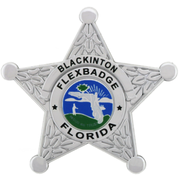 Blackinton FlexBadge FLX1753 Five-Point Florida Star Badge with Circular Panel (2-5/8")