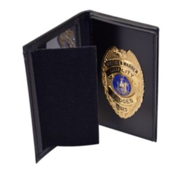Smith & Warren Dress Leather Double ID Case With Flip Out Badge Section