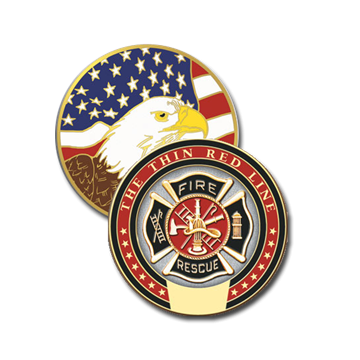 Blackinton Thin Red Line Challenge Coin