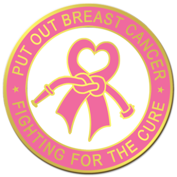Blackinton J284 Breast Cancer Awareness Pin - Put Out Breast Cancer (Individual)