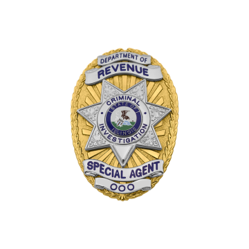 Smith & Warren M260T Small Oval Badge with Applied 7-Point Star (2-3/4" x 1-7/8")