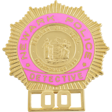 Smith & Warren NEWARK_POLICE_DET. Newark, NJ Police Detective Breast Cancer Badge