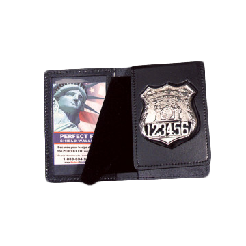 Perfect Fit PF-852 Duty Leather Flip Out Badge Case w/ Double ID Window