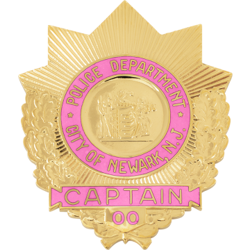 Smith & Warren Newark, NJ Police Captain Breast Cancer Awareness Badge