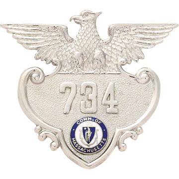 Smith & Warren S127 Eagle Top Shield Hat Badge w/ Applied Numbers