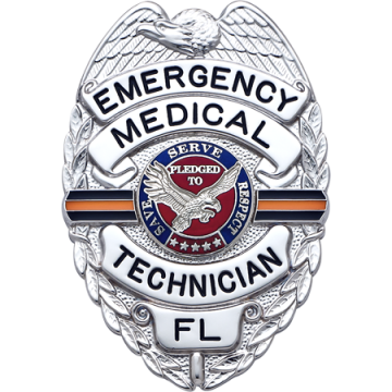 Smith & Warren S155OL EMS Orange Line Eagle Top Memorial Badge