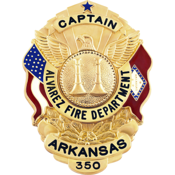 Smith & Warren S503ARK U.S. Shield Badge with Arkansas Flag