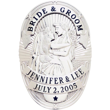 Smith & Warren S565 Oval Bride & Groom Badge