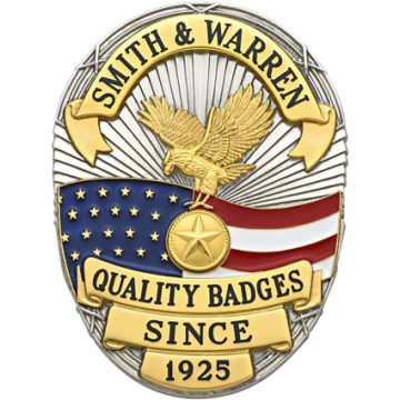 Smith & Warren S642 Oval Badge with Large United States Flag