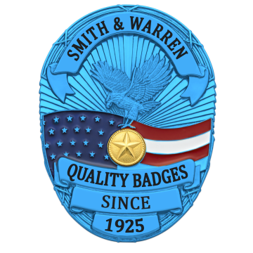 Smith & Warren S642_BL Autism Awareness Oval Badge with Large American Flag