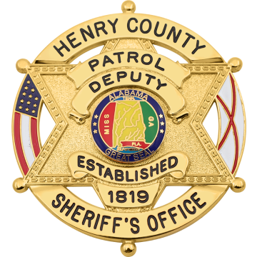 Smith & Warren S668_AL 6-Point Star in Circle w/ US & Alabama Flags (2-5/8" x 2-1/4")